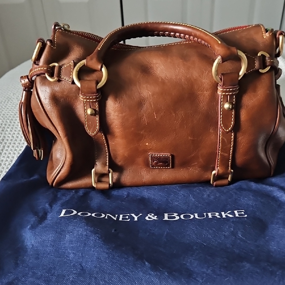 Dooney & Bourke Gold and Brown Satchel Bag
